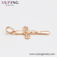 35530 Bijoux Xuping Nouveau design Sens du style 18K Or Croix Jésus Pâques Série religieuse Pendentif neutre polyvalent