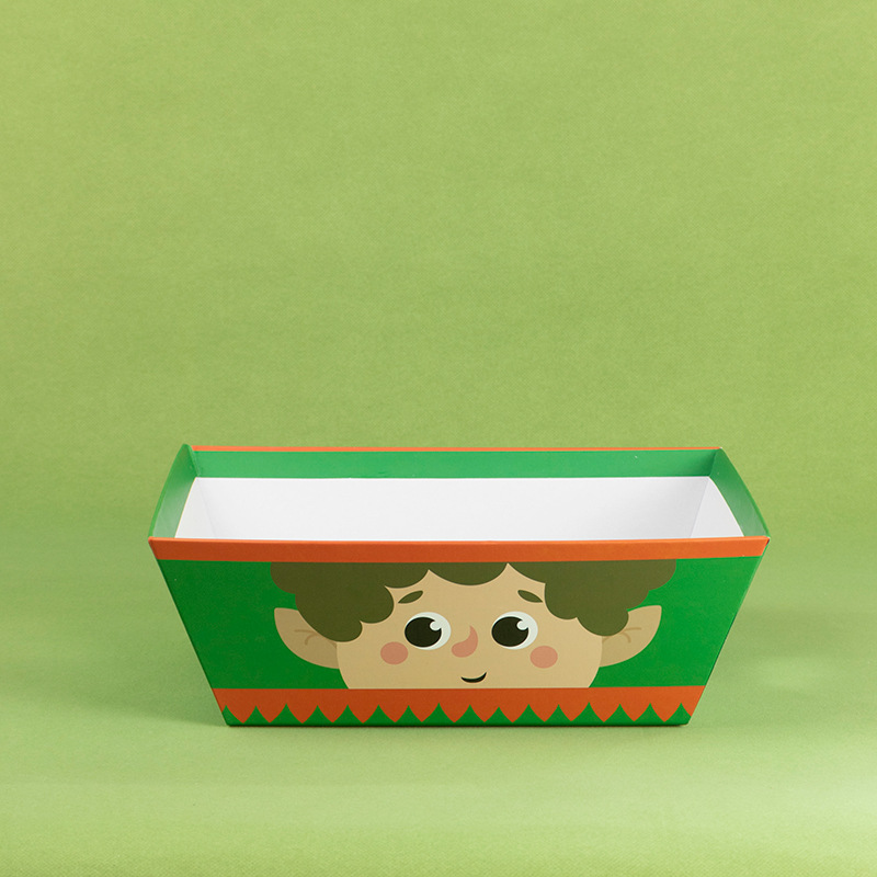 Green little man trapezoid box