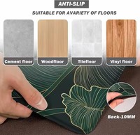 Ensemble de tapis de cuisine anti-fatigue à motif de feuilles vertes, tapis de sol confortables et imperméables