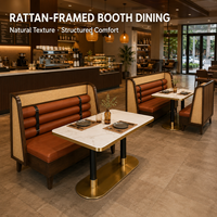 Banquette en velours moderne avec structure en bois pour restaurant, ensemble de banquettes pour café et hôtel