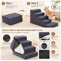 Rampes pour animaux de compagnie, 5 marches, escalier pour chat et chien, antidérapant, escalier amovible pour chiens, accessoires pour animaux de compagnie, jouet, escalier pour lit de chien