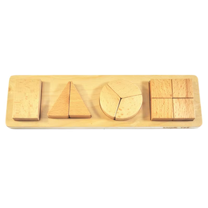 Trẻ em bằng gỗ Montessori Đồ chơi giáo dục soi sáng hình dạng khối xây dựng bộ cắt dán nhận thức bé Toddler hình bisect - Product Image 1