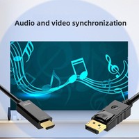 Cable Adaptador DP a HDTV Nuevo con Protección OTP Chapado en Oro de 4K HD 30Hz para PC, Laptop y TV, 1.8m