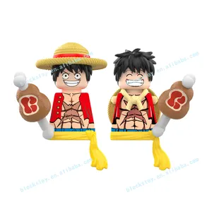 DY601 dy602 Hot Japanese Anime Piece Luffy Hat Pirates Captain Mini Building Blocks Figures Kid's Toys