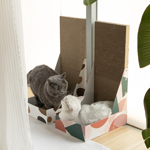 Beliebter L-förmiger Katzen kratzer aus Wellpappe für das bequeme Schlafen und Spielen von Katzen bäumen und Kratzern - Product Image 6