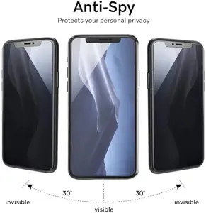 Protecteur d'écran <span class=keywords><strong>incassable</strong></span> de confidentialité pour <span class=keywords><strong>iPhone</strong></span> 16, Film de verre trempé 3D Anti-espion Installation facile PROTECTEUR DE VERRE DE TÉLÉPHONE - Product Image 3