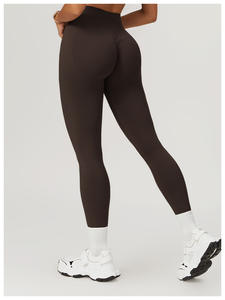 Women's High Waist Seamless Abdominal Yoga <strong>Leggings</strong> Hip Lifting Tight Fitness Running Pants Elastic Waist Closure Solid Pattern - Product Image 6