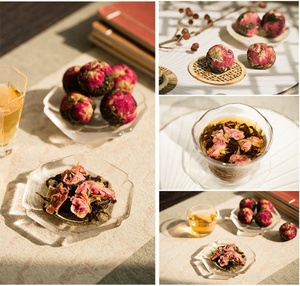 KAIYANGE EU ORGANIC Tè Sfuso Artigianale Misto Rosa e Puerh Maturo a Forma di Sfera di Drago, Tè Floreale Personalizzato OEM di Alta Qualità, Tè Floreale alle Erbe - Product Image 5