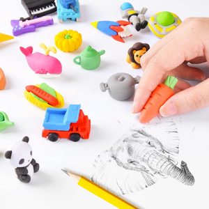 Soododo NER0008 60 pezzi prezzo di fabbrica Cute 3D Mini Fancy Puzzle gomme da cancellare per bambini - Product Image 2