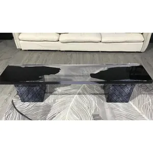 Just produced solid ebony wood epoxy resin coffee table special living room table