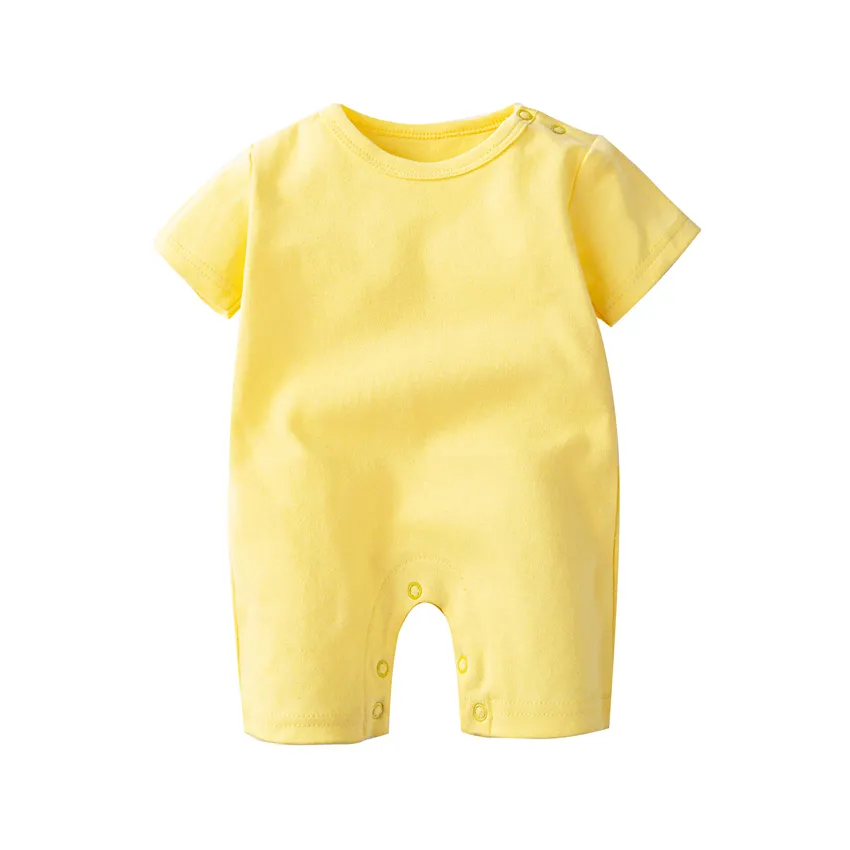 100% coton couleur unie bébé nouveau-né infantile barboteuse bambin saut costume onesie