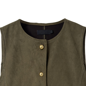 Chaleco <span class=keywords><strong>de</strong></span> ante <span class=keywords><strong>para</strong></span> <span class=keywords><strong>mujer</strong></span> personalizado ODM fabricante 2025 moda Top verde cuello redondo chaleco <span class=keywords><strong>trabajo</strong></span> Oficina elegante Retro Chaleco <span class=keywords><strong>de</strong></span> terciopelo - Product Image 3