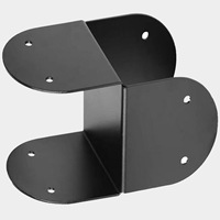 Connecteur de tige d'ancrage en acier au carbone Benchmark Base, support de fixation à capuchon noir, robuste pour structure en bois extérieure, finition émaillée au four