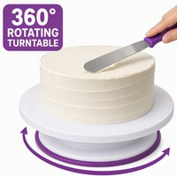 Kit Complet de 255 Pièces pour la Décoration de Gâteaux : Table Rotative, Outils de Pâtisserie DIY, Douilles à Fleurs, Poches à Douille, Spatules à Crème