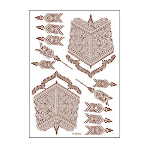 Màu đỏ nâu nước chuyển giấy hình xăm cho phụ nữ & cô gái tuổi teen không thấm nước tạm thời mặt & cơ thể sơn cho lễ hội & bên - Product Image 6