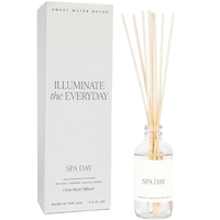 Diffuseur de parfum en bâtonnets naturels personnalisé de luxe, nouveau design, flacon en verre transparent, boîte cadeau, écologique, non toxique