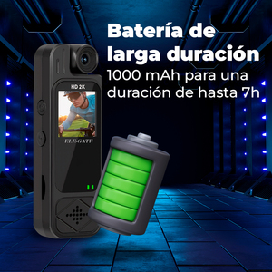 Cámara Corporal ELE-GATE 2K HD con Rotación de 180 Grados, Visión Nocturna y Grabación de Audio y Video para Deportes al Aire Libre - Product Image 4