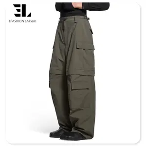 LARSUR Custom Clothing Manufacturer Ripstop Cotton Cargo Pants Men Remove Tactical Pants Skate Pant Men
