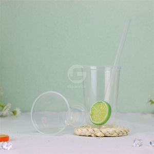 Vente en gros de gobelets en plastique jetables de 90 mm de diamètre, logo personnalisé, gobelets à bulles - Product Image 4