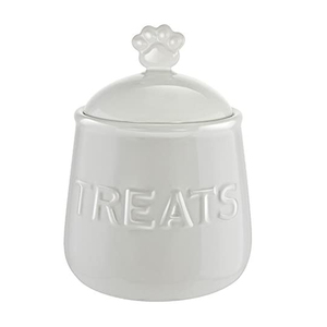 Recipiente <span class=keywords><strong>de</strong></span> Cerámica Esmaltada para Comida y Golosinas para Perros y Gatos, con Tapa, Apto para <span class=keywords><strong>Microondas</strong></span>, 400 ml, Diseño Europeo, Personalizable - Product Image 1