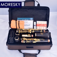 MORESKY BB Tone Clarinet 17 Keys Copper-NicKel Gold-plated Ebony Wood Customizable Made in China M62 (OEM)