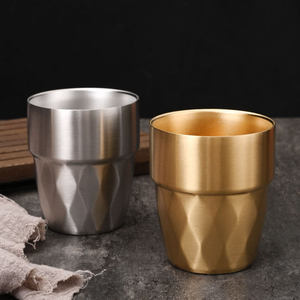 Stainless Steel Tumbler 304 Double Wall Vacuum Insulated Gold Silver For <b>Coffee</b> Tea Party Beverage Cup - Product Image 3