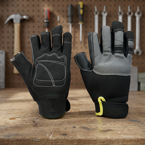 ถุงมือช่าง หนัง PU สายรัดข้อมือยืดหยุ่นกันลื่น ถุงมือนิรภัยอเนกประสงค์ - Product Image 3