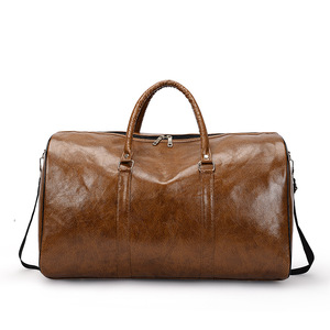 Custom Logo Luggage Travel Bag Duffel Bag Large Capacity Waterproof Wholesale Multi-color PU Leather Overnight Weekend Gym Bag