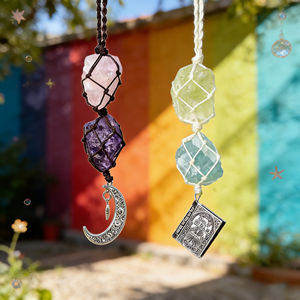 Wholesale High-quality Handmade Woven Crystal Rough Stone Pendant Elegant Bohemian Fashion Jewelry Valentine's Day <b>Gift</b> - Product Image 5