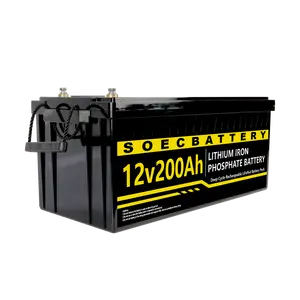12V 200Ah/400Ah / 24V 100Ah/200Ah LiFePO4 Lithium Battery for Solar RV  Marine