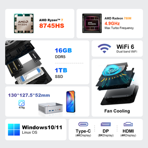 Mini PC Ninkear con AMD Ryzen 7 8745HS, 16GB DDR5, SSD PCIE3.0 de 1TB, Pantalla 4K, WiFi 6, BT5.2, Windows 11, Ninkear M8 - Product Image 4