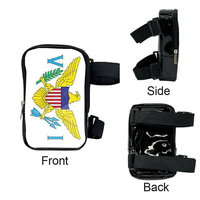 Sac de cuisse personnalisé avec design du drapeau des Îles Vierges américaines, sac de jambe pour femme, idéal pour le carnaval et les sports de plein air, avec sangle réglable