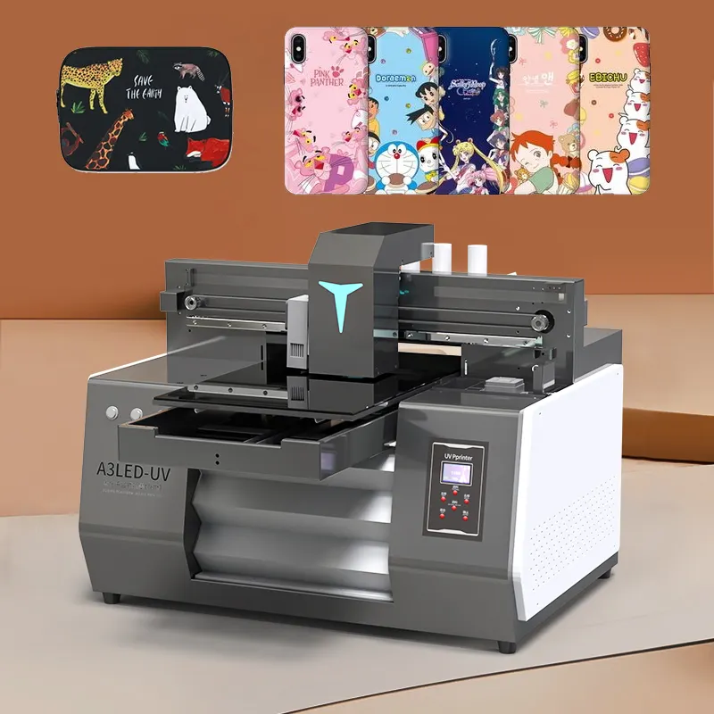 A3 UV 평판 프린터 전화 케이스 디지털 인쇄 기계 UV 잉크젯 프린터 컵 병 유리