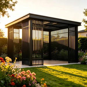 Pergola en aluminium pour jardin, imperméable, à toit rigide, avec lamelles orientables, abri de jardin, couverture de terrasse, arche de jardin - Product Image 1