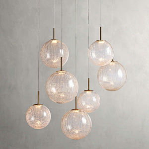 Grande soggiorno oro bolle di lusso luce del ciondolo nordico moderno lampadario in vetro per la cucina di casa - Product Image 1