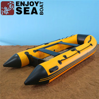 Bateaux Enjoysea ASD-380 Bateau pneumatique rigide à double coque avec plancher en aluminium Tube en PVC de 1,2 mm Certifié CE Capacité de 2 à 8 personnes