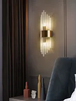 Applique murale en verre de luxe pour salon, chambre à coucher, hôtel, chevet, couloir, design moderne, dropshipping, source lumineuse G9