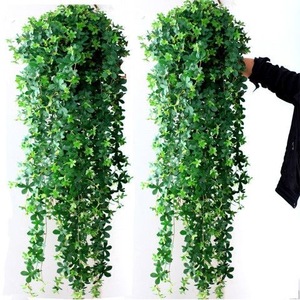 Artificial Lucky <b>Leaf</b> <b>Wall</b> Hanging Vine Plastic Green Plant 5-Forked Persian Vine Uv Resistant Indoor Outdoor <b>Decoration</b> - Product Image 1