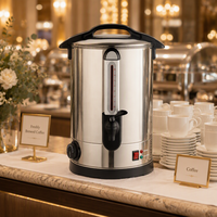 Urne à café électrique commerciale en acier inoxydable 304 avec contrôle de la température 2000W 140 tasses pour hôtel restaurant