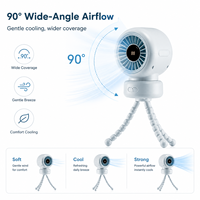 Ventilateur pour poussette bébé avec pieds souples en forme de pieuvre, rechargeable par USB Type C, pour poussette et berceau