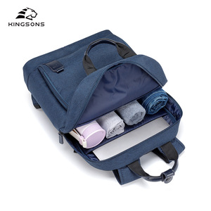 Kingsons Women's <b>Backpack</b> Blue <b>Brown</b> Minimalist Design Multiple Compartments Leisure Travel <b>Backpack</b> - Product Image 3