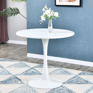 <span class=keywords><strong>Mesa</strong></span> de comedor <span class=keywords><strong>redonda</strong></span> blanca moderna, <span class=keywords><strong>mesa</strong></span> de ocio, <span class=keywords><strong>mesa</strong></span> de centro con Base de Pedestal elegante <span class=keywords><strong>para</strong></span> <span class=keywords><strong>cocina</strong></span>, sala de estar, lugar pequeño - Product Image 4