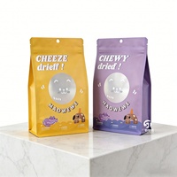 Sachet personnalisé pour aliments pour animaux de compagnie, imprimé, à fond plat, pour croquettes, pochette verticale durable avec fermeture éclair, qualité alimentaire pour chewing-gum et nouilles