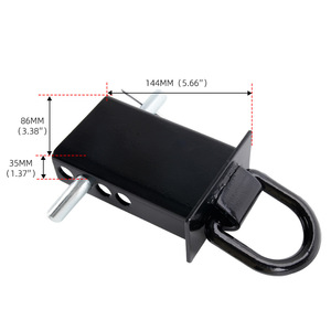 Manchon de fixation réglable pour remorque, anneau en D de 5/8 pouces, pour camions à plateau et remorques, lot de 4, noir - Product Image 2