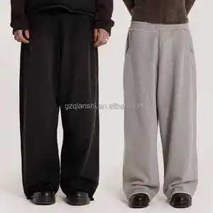 Personalizado streetwear Y2K pantalones de chándal acampanados fabricante de algodón acampanados pantalones de sudor de los hombres pantalones largos holgados pantalones de pierna ancha de gran tamaño