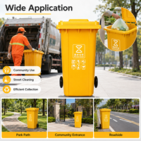 Poubelle à roulettes durable de 240 L, bac à déchets en plastique pour travaux d'assainissement, nettoyage des rues, utilisation en extérieur
