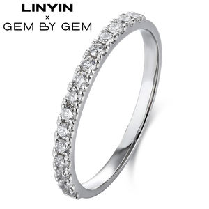 Bague romantique en argent pur massif personnalisée demi-main D VSS avec diamant pour anniversaire de femme bague faite à la main - Product Image 1