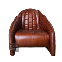 Fourniture d'usine Sunbellar chaise de loisirs en cuir marron vintage de luxe chaise de canapé simple chaise de salon salle d'attente chaise longue