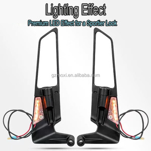 Nouveaux rétroviseurs latéraux MOXI pour <span class=keywords><strong>moto</strong></span> avec éclairage LED, côté droit, pour Yamaha, en alliage d'aluminium CNC, accessoires modifiés - Product Image 1
