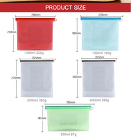 Silicone Fresh Bag Fruits Vegetables Meat Preservation 4000 ML, Leakproof Reusable Silicone Food Storage Bag